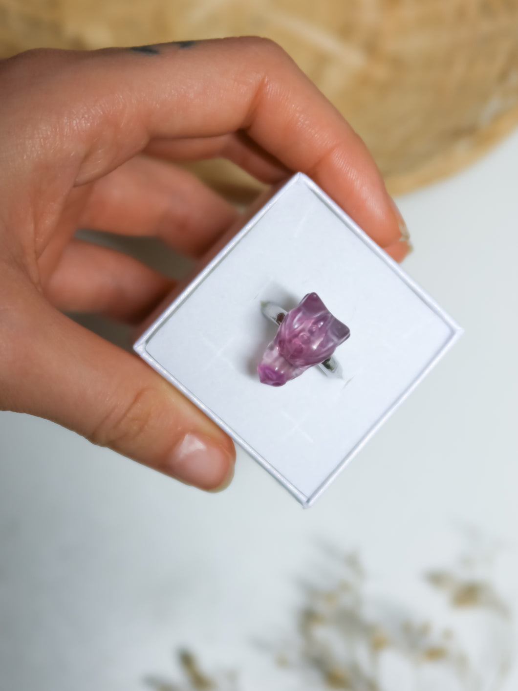 Anello in Fluorite a Drago