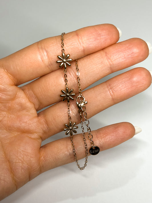 BRACCIALE FIORI GOLD (ACCIAIO INOX)