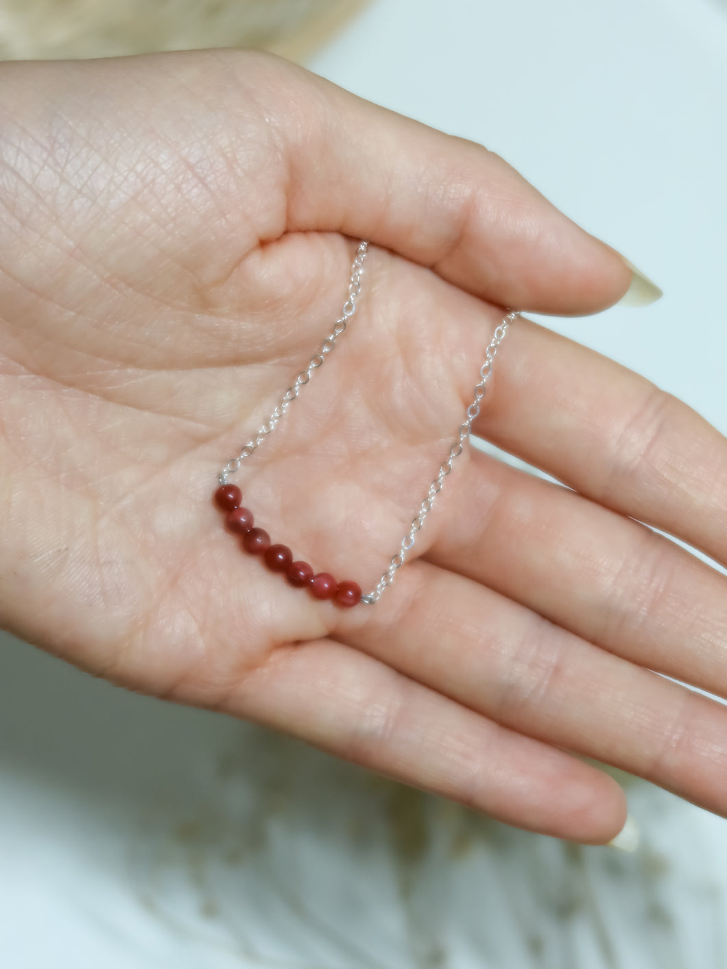 Collana in Thulite (Acciaio Inox)