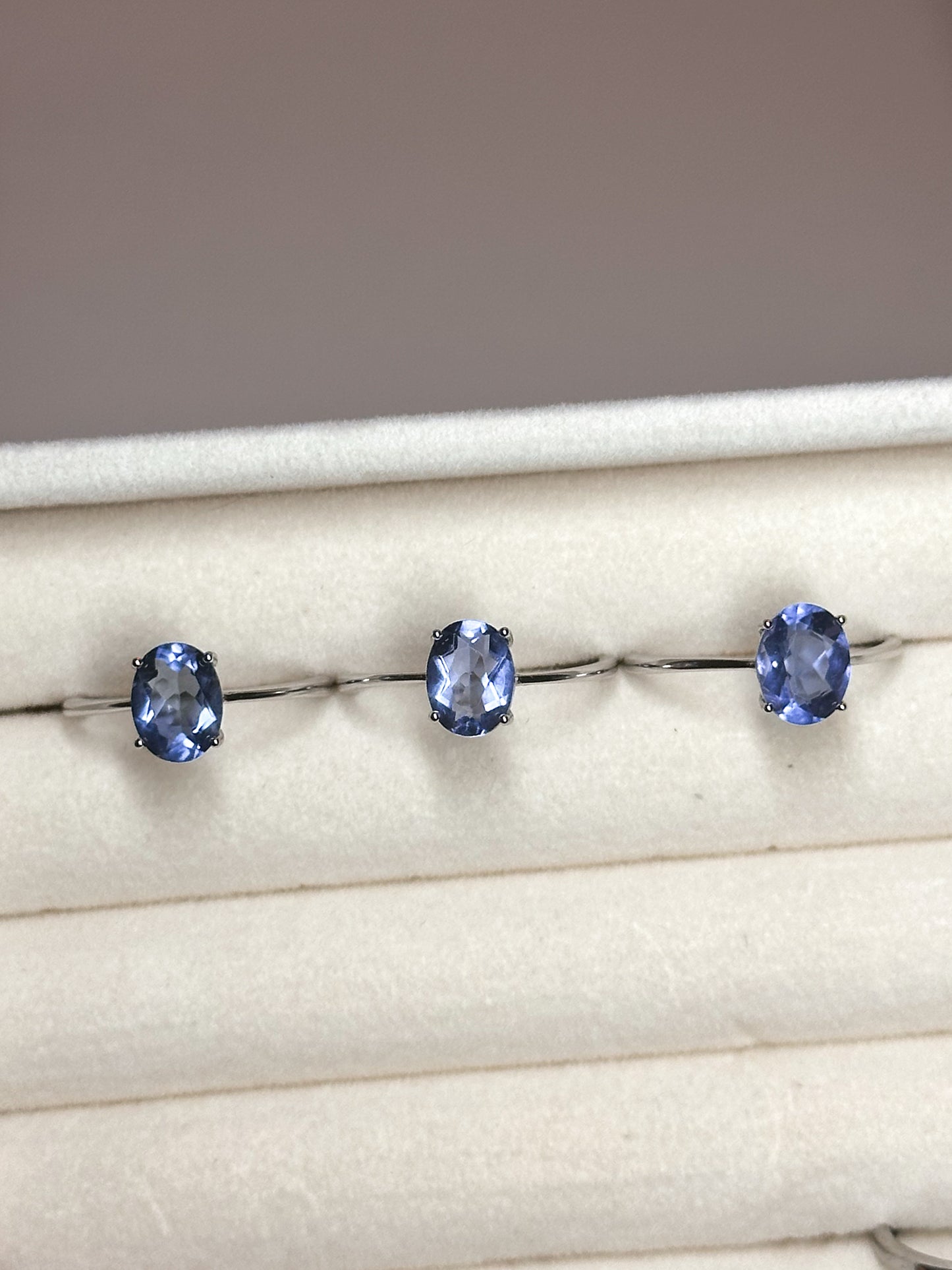 ANELLO IN FLUORITE BLU (ARGENTO 925)