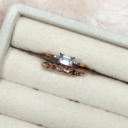 ANELLO NOVA IN TOPAZIO BLU ROSE GOLD