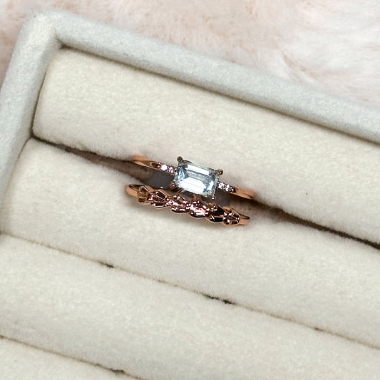 ANELLO NOVA IN TOPAZIO BLU ROSE GOLD