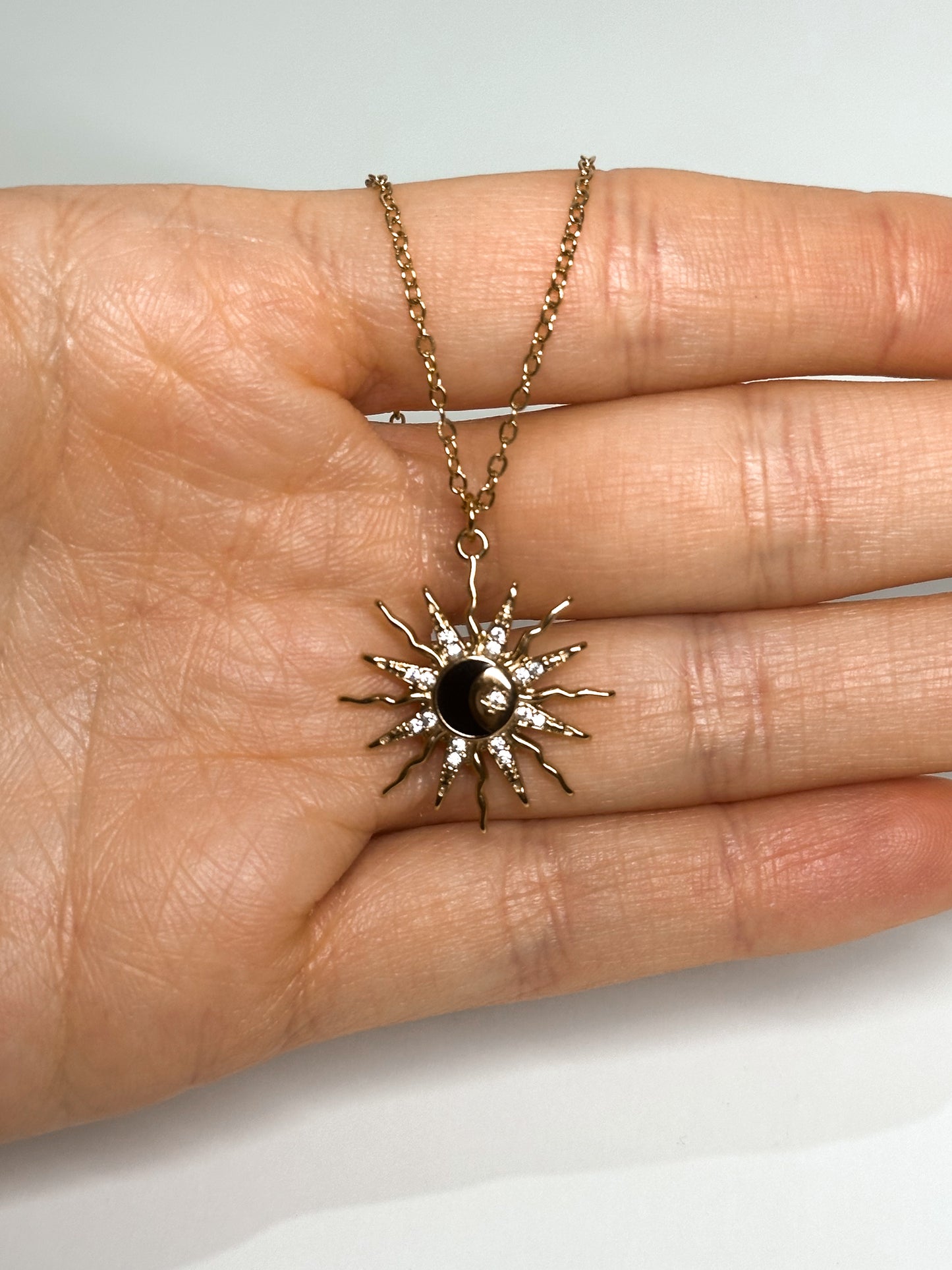 COLLANA SOLE E LUNA GOLD (ACCIAIO INOX)