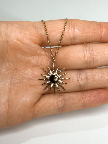 COLLANA SOLE E LUNA GOLD (ACCIAIO INOX)