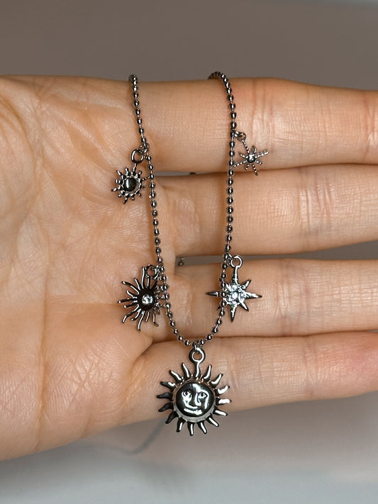 COLLANA SOLE E STELLE (ACCIAIO INOX)
