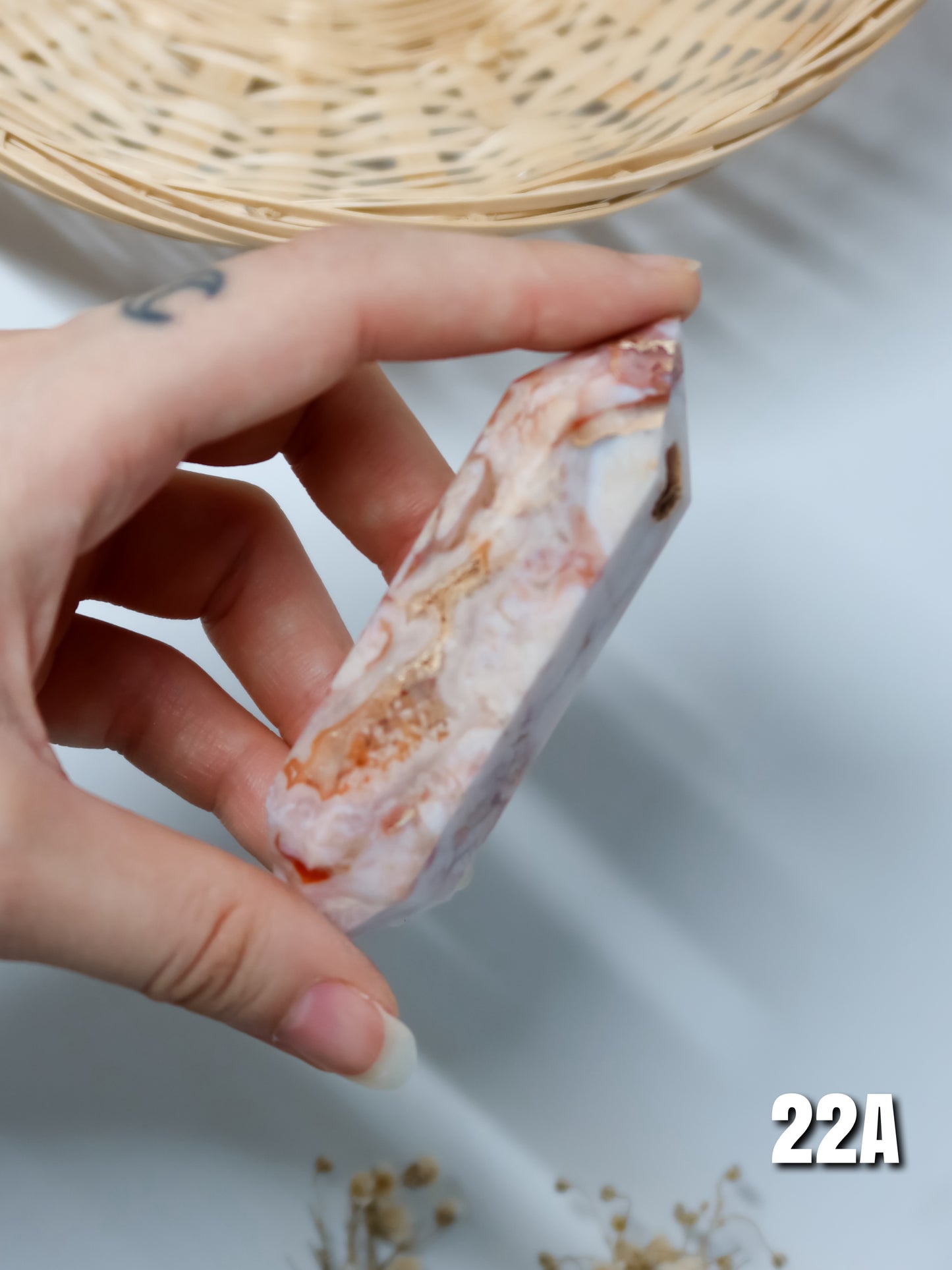 Doppia Punta in Agata Sakura Corniola (Biterminata, DP)