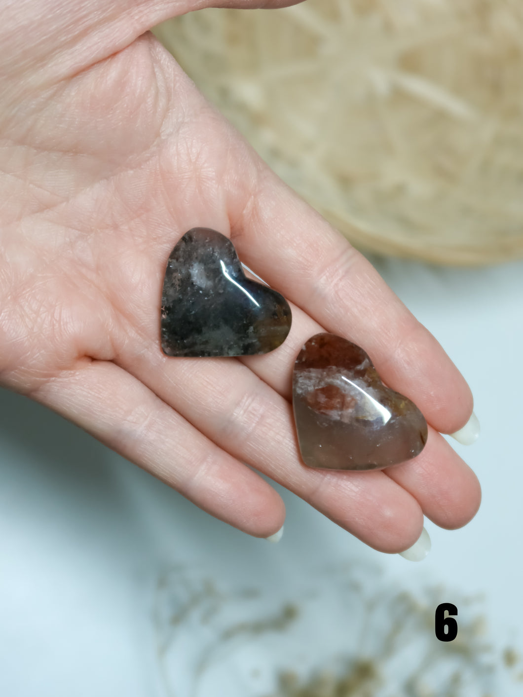 Cuore in Garden Quartz (Lodolite)