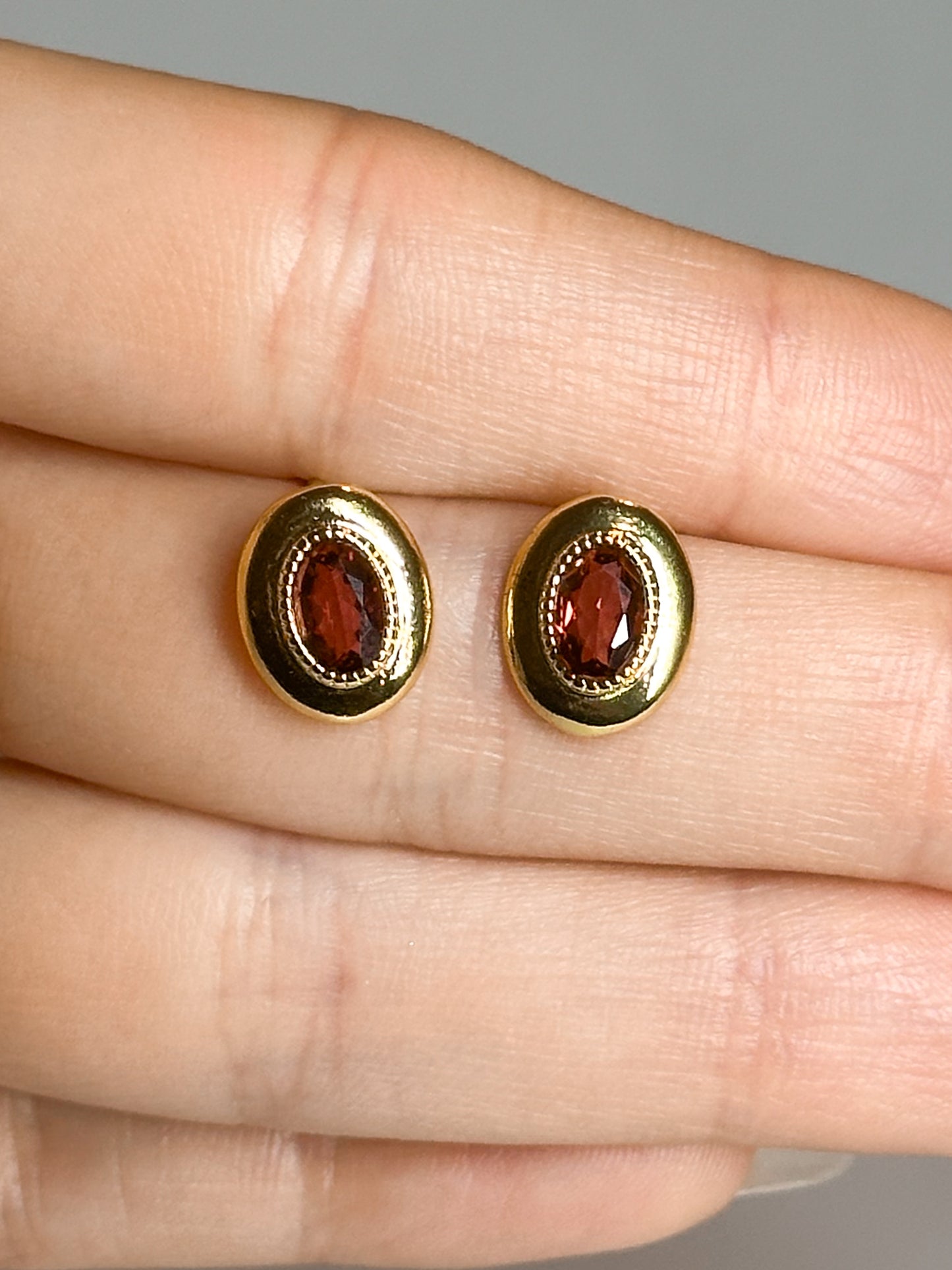 ORECCHINI IN GRANATO GOLD (ARGENTO 925)