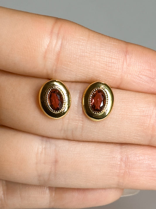 ORECCHINI IN GRANATO GOLD (ARGENTO 925)