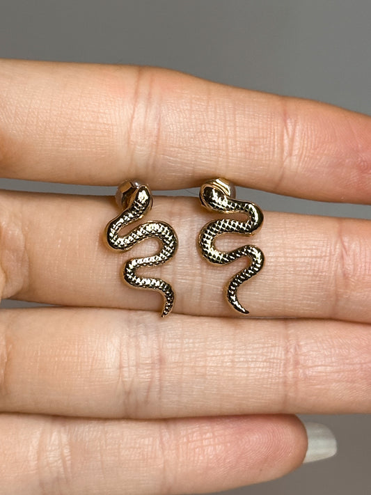 ORECCHINI SERPENTE GOLD (ACCIAIO INOX)