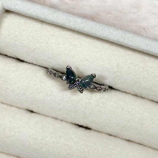 ANELLO ECHO IN OPALE NERO (ARGENTO 925)