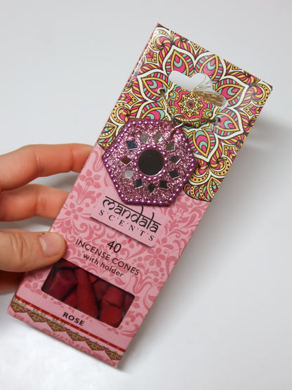 Rosa - Coni di incenso Mandala