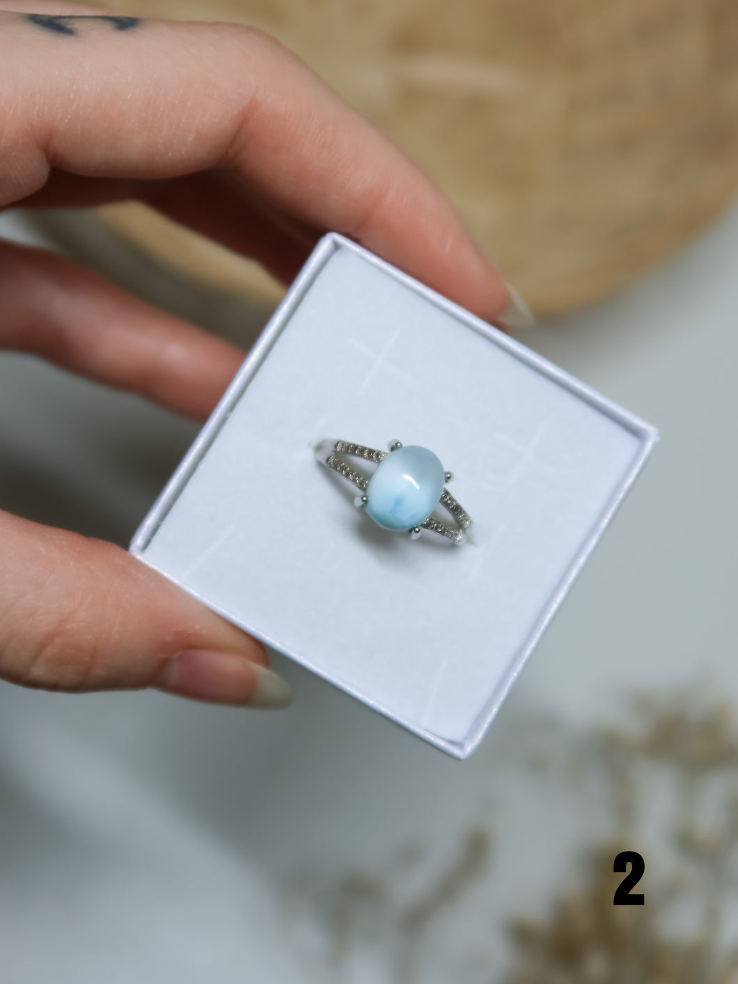 Anello in Larimar (Argento 925)