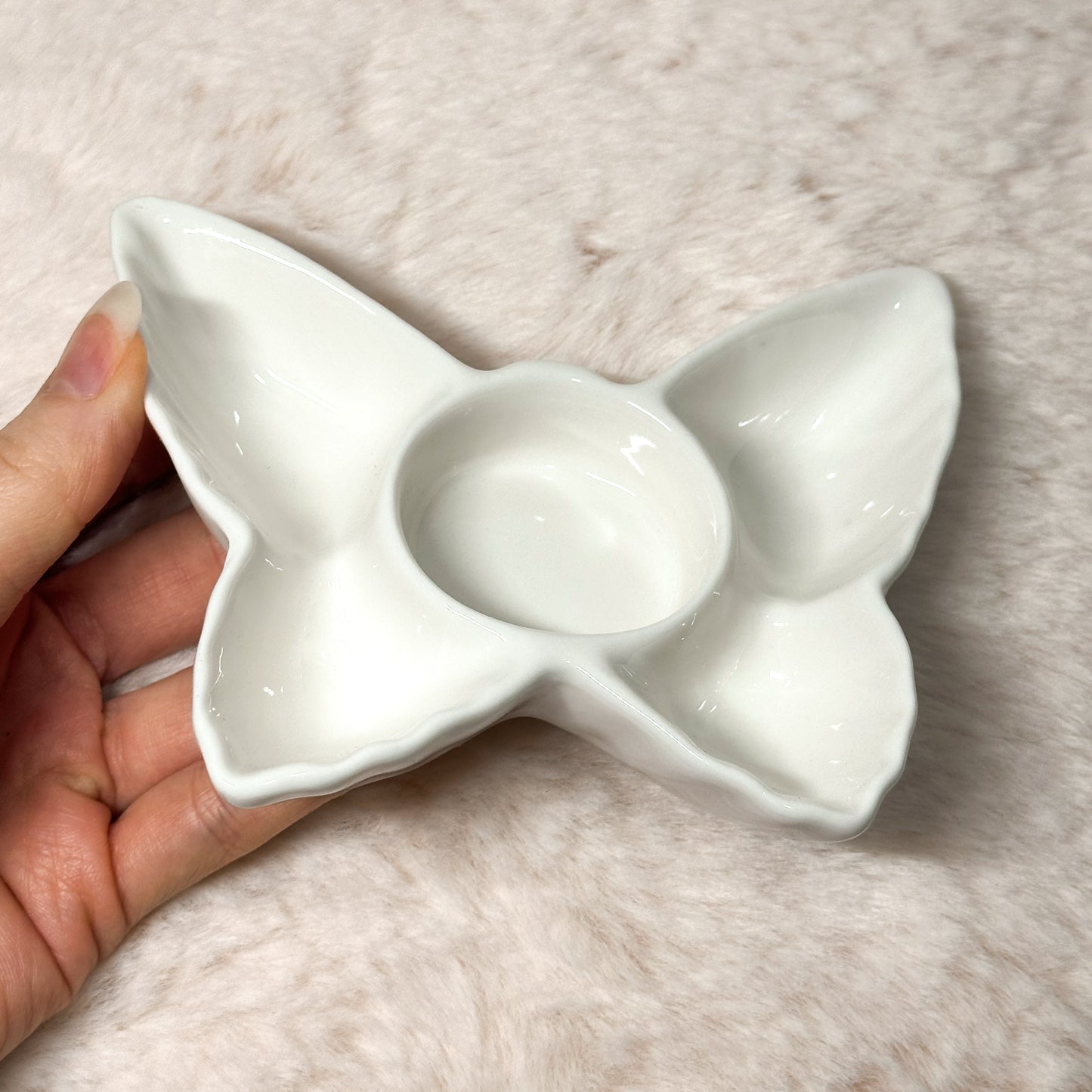 PORTA CANDELE WHITE BUTTERFLY