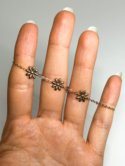 BRACCIALE FIORI GOLD (ACCIAIO INOX)