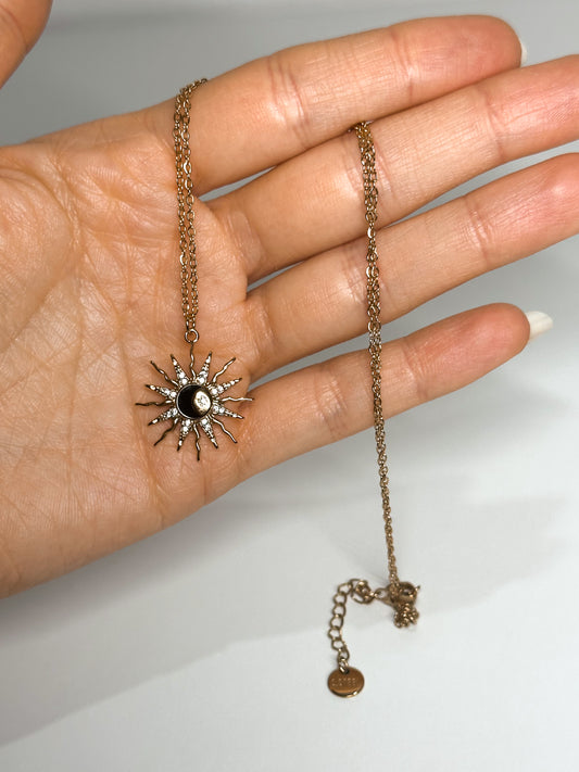 COLLANA SOLE E LUNA GOLD (ACCIAIO INOX)