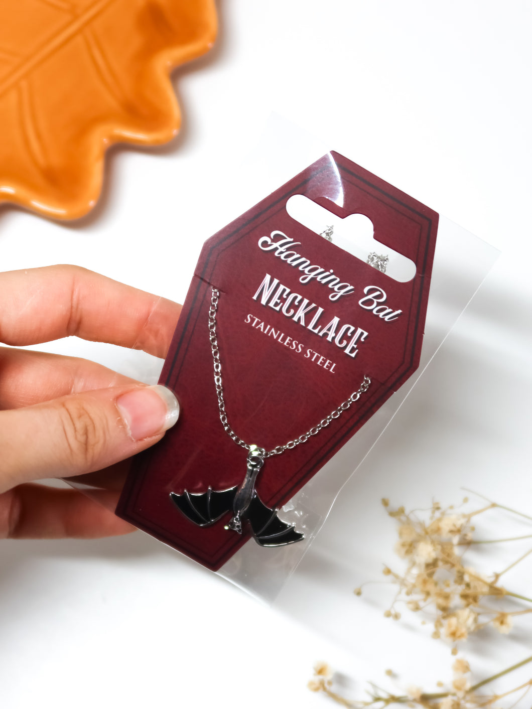 Collana con Pipistrello in Acciaio Inox