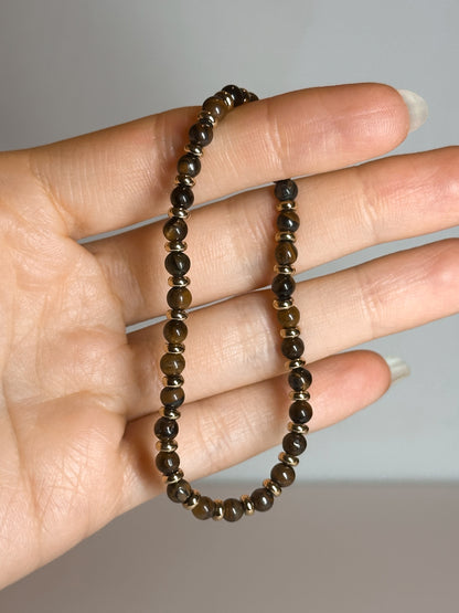 BRACCIALE IN OCCHIO DI TIGRE GOLD (ACCIAIO INOX)