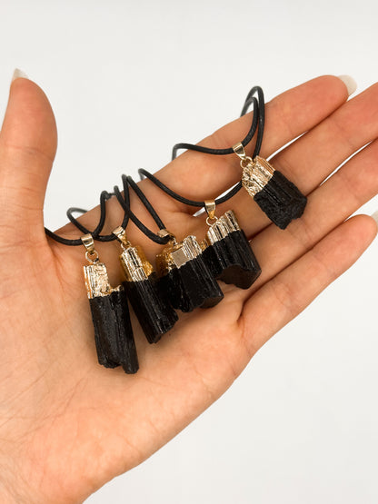 COLLANA IN TORMALINA NERA GOLD