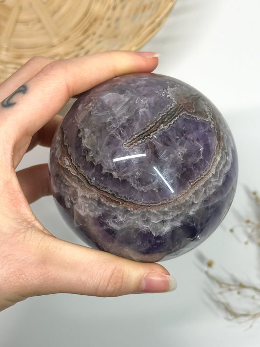 Sfera in Ametista Chevron