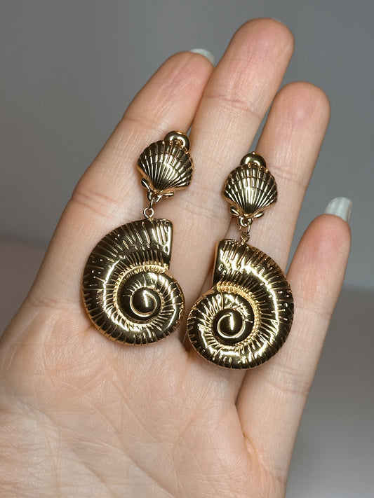 ORECCHINI CONCHIGLIA GOLD (ACCIAIO INOX)