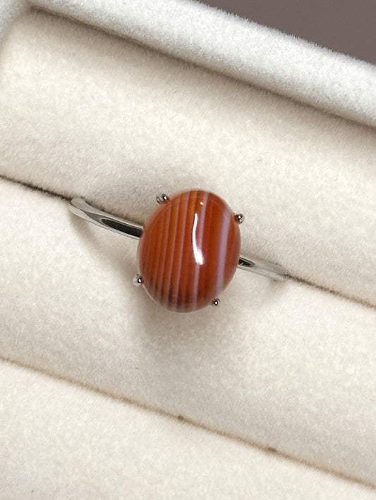 ANELLO IN CORNIOLA (ARGENTO 925)