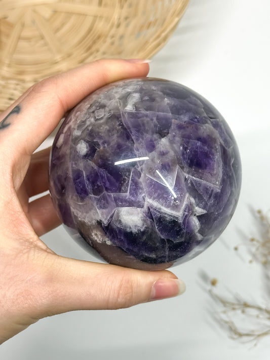 Sfera in Ametista Chevron