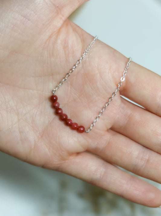 Collana in Thulite (Acciaio Inox)