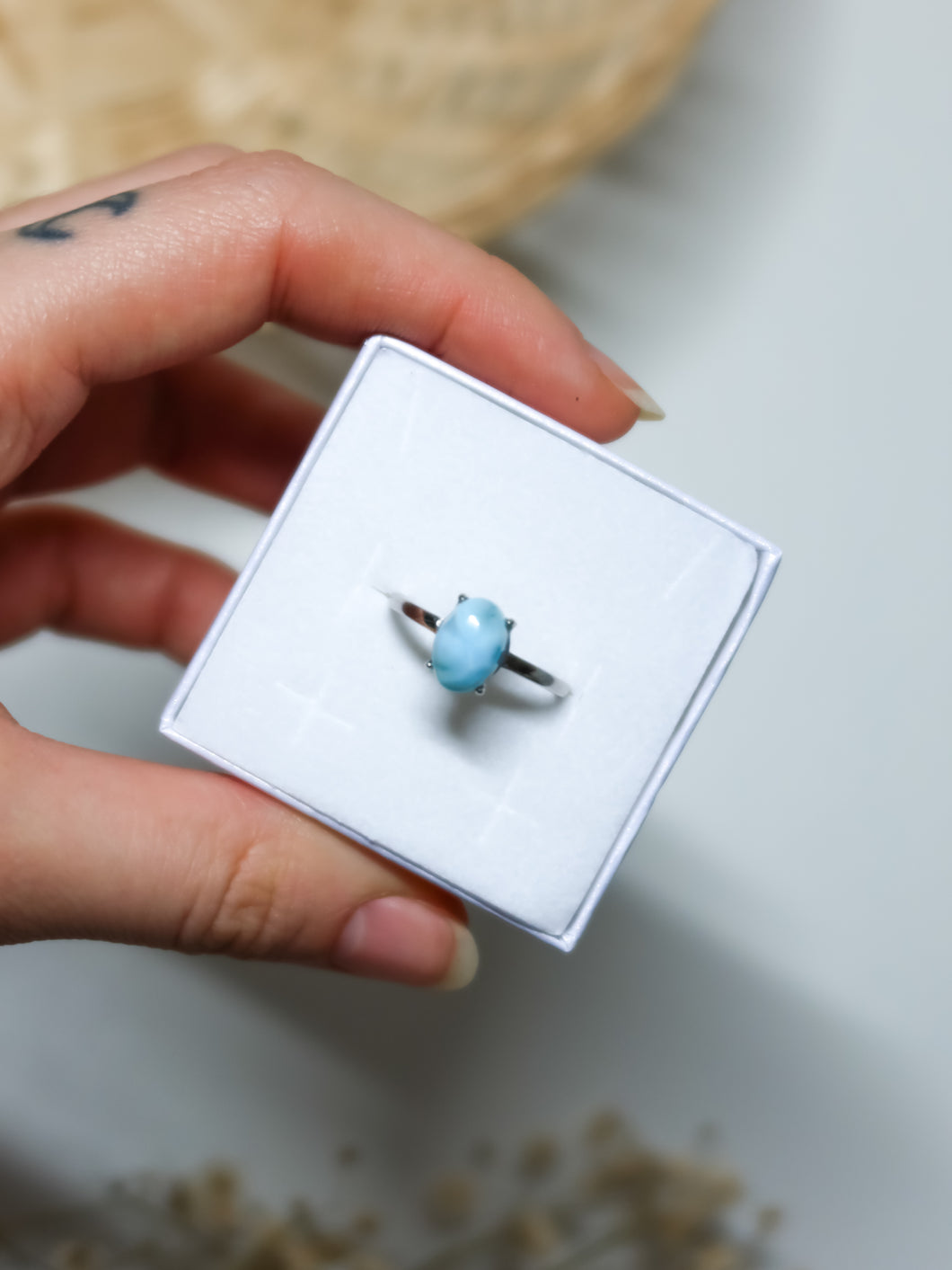 Anello in Larimar (Argento 925)