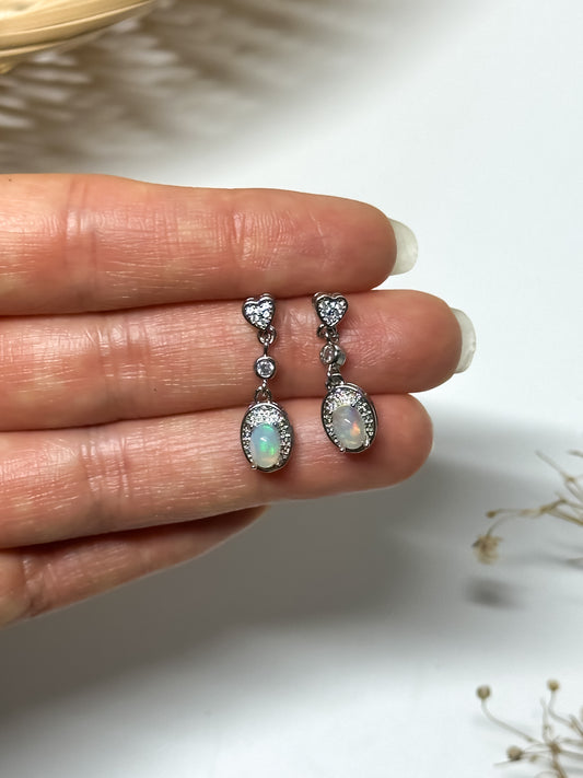 Orecchini in Opale Etiope a Cuore (Argento 925)