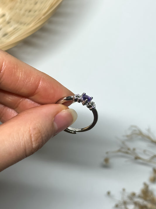 Anello in Ametista a Cuore
