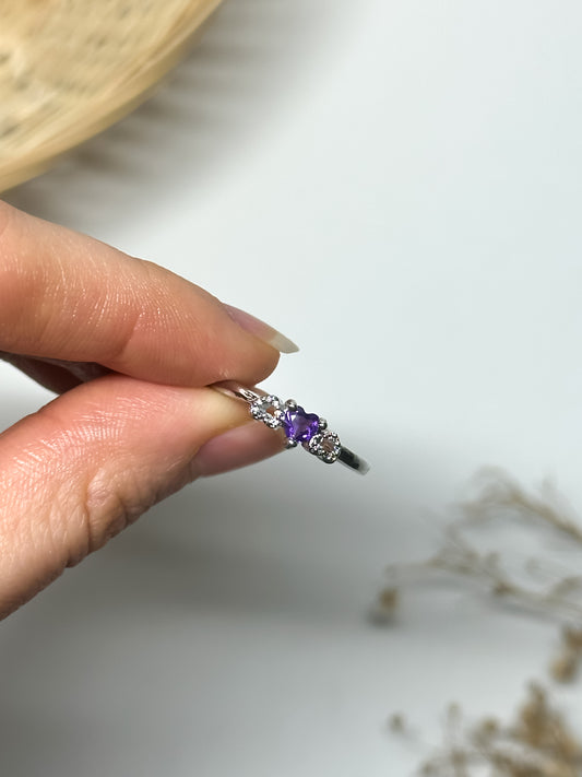 Anello in Ametista a Cuore