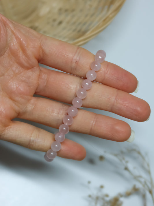 Braccialetto in Quarzo Rosa (Sferette)